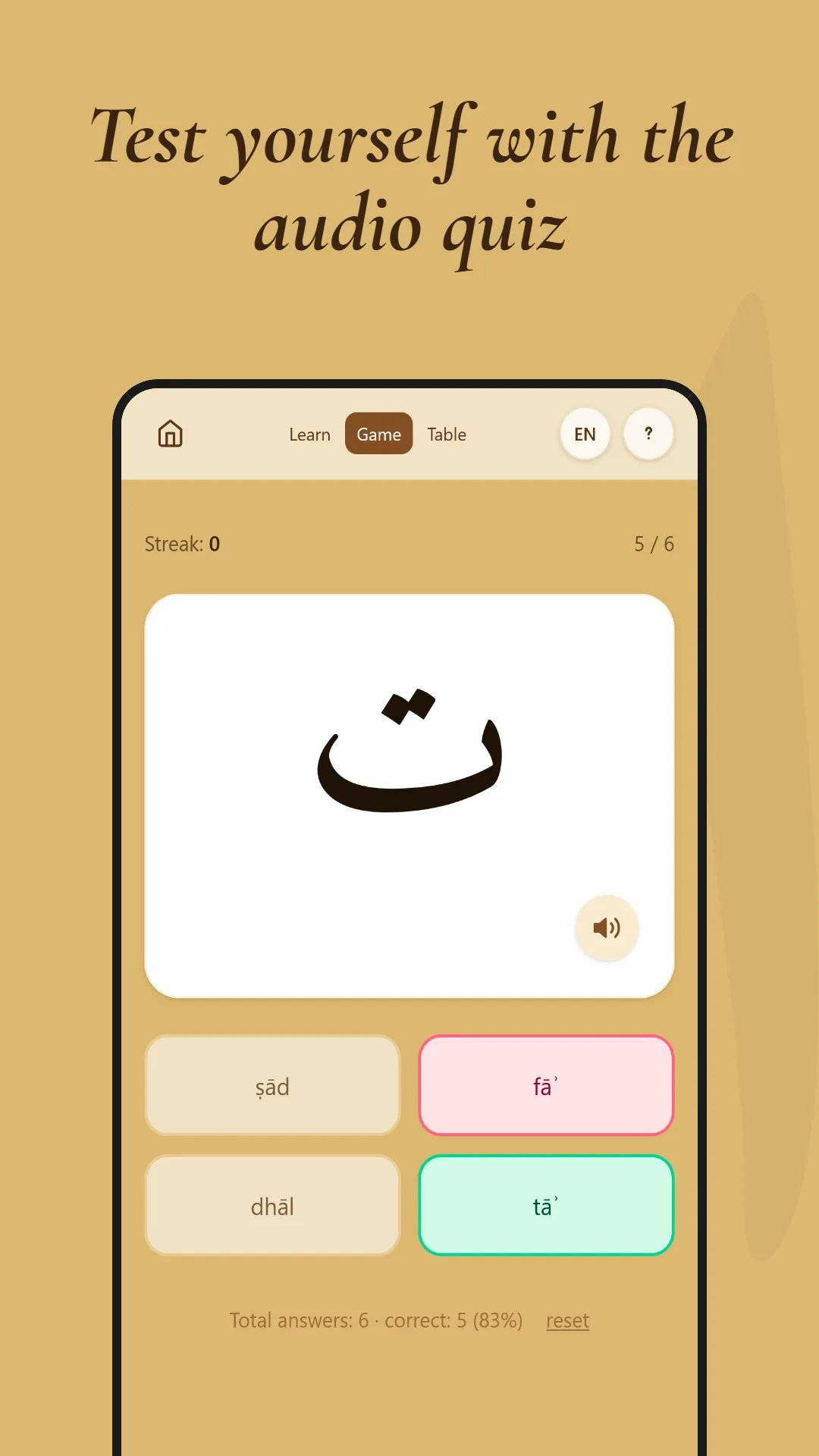 Alif ABC — test yourself with the audio quiz